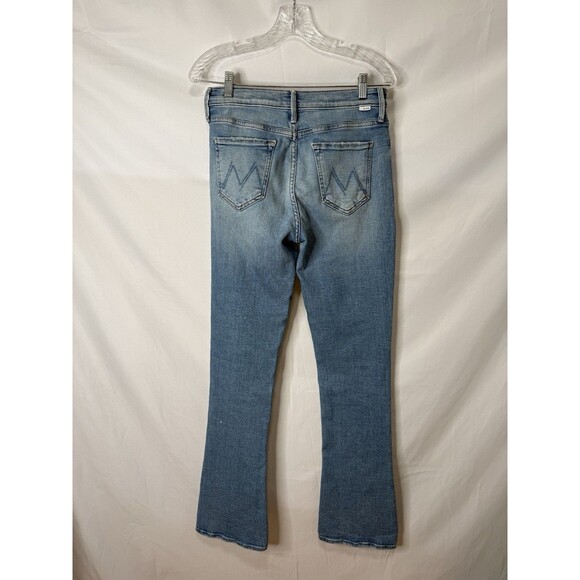 Mother High Waisted Runaway Bootcut Jeans 28 Dropping In Light Denim Blue USA - Picture 15 of 16